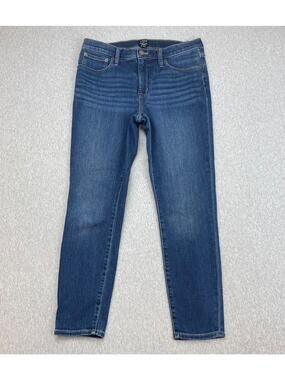 J Crew Jeans Womens 29 Blue Cotton Blend Stretch Mid-Rise Skinny